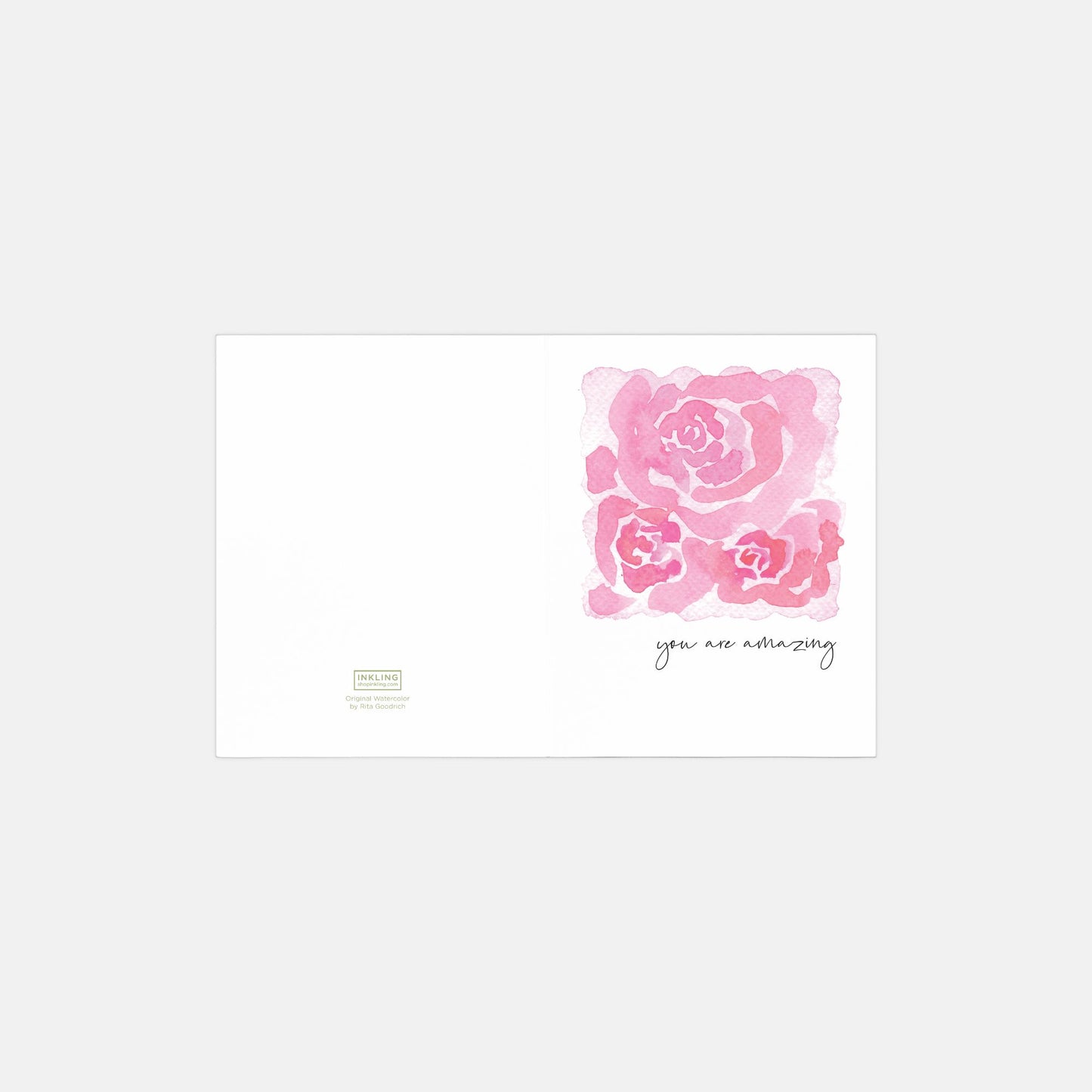 You Are Amazing Notecards w Pink Floral Watercolor Original Art